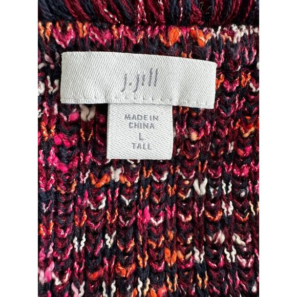 J.Jill Officecore Workwear Tweed Fringed Knit Blazer Cardigan Jacket L TALL - Picture 6 of 11